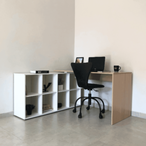 ESCRIVANINHA NERO II - CARVALHO/BRANCO